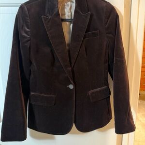J. Crew Dark Brown Velvet Blazer